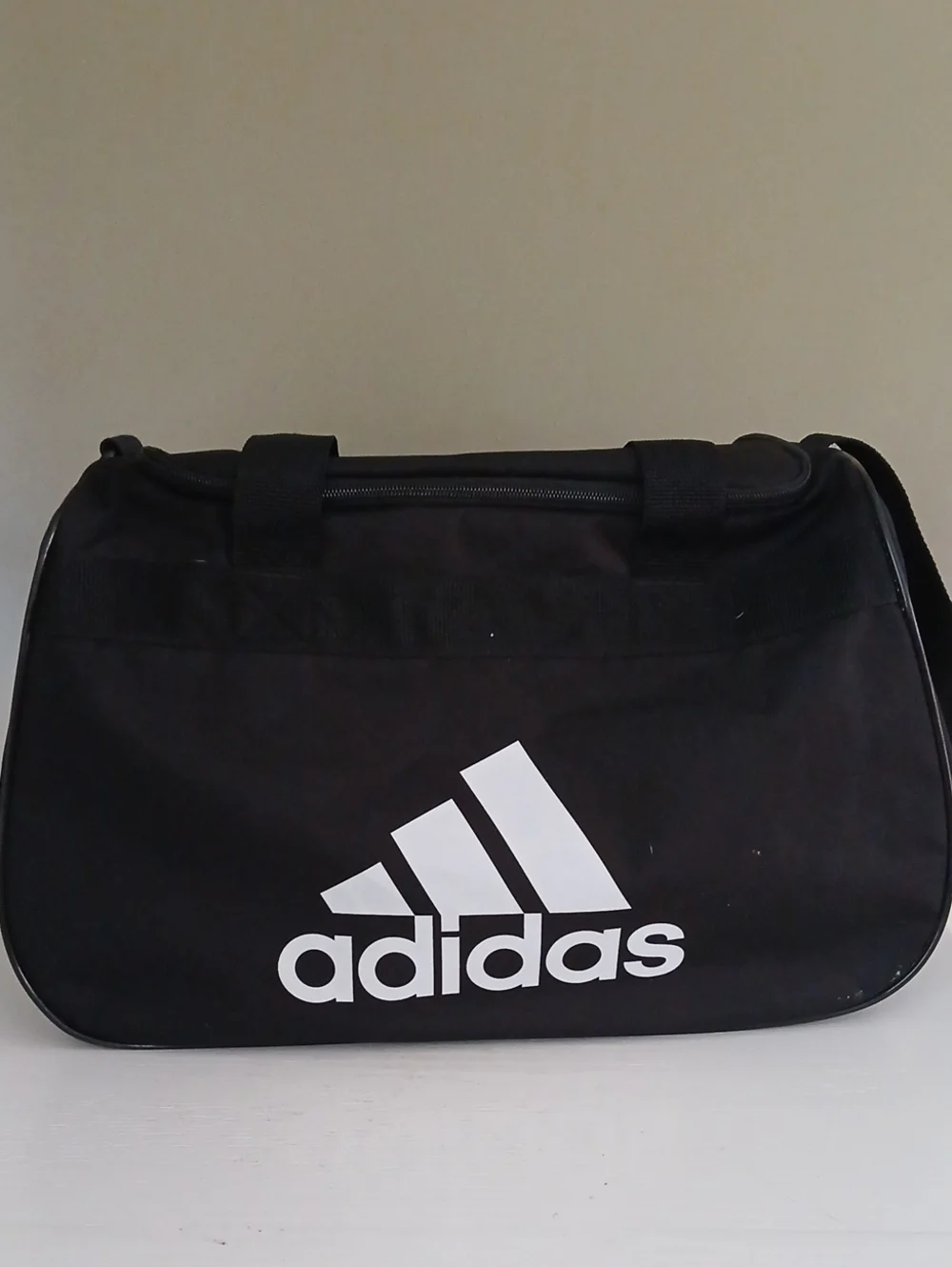 adidas Black Duffel Bag with White Logo